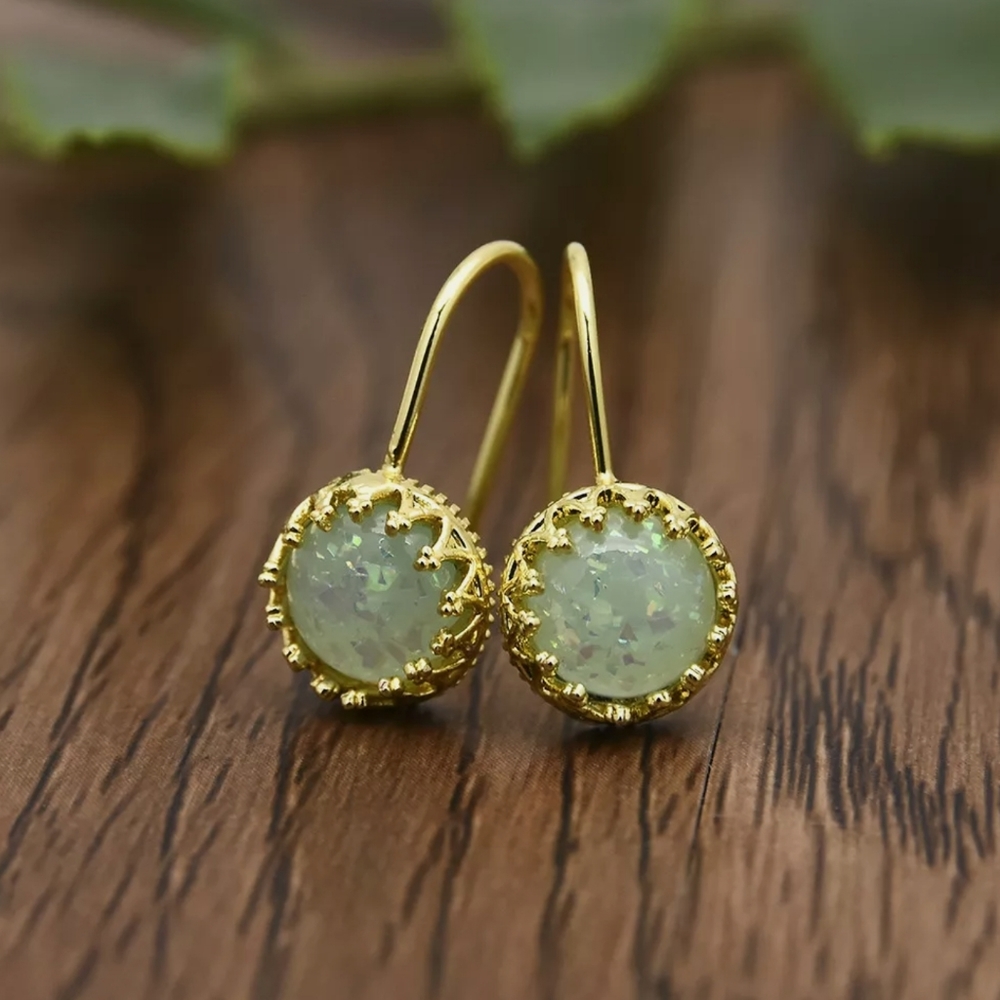 Baroque gold filled crown setting Opal - Picture 3 of 9